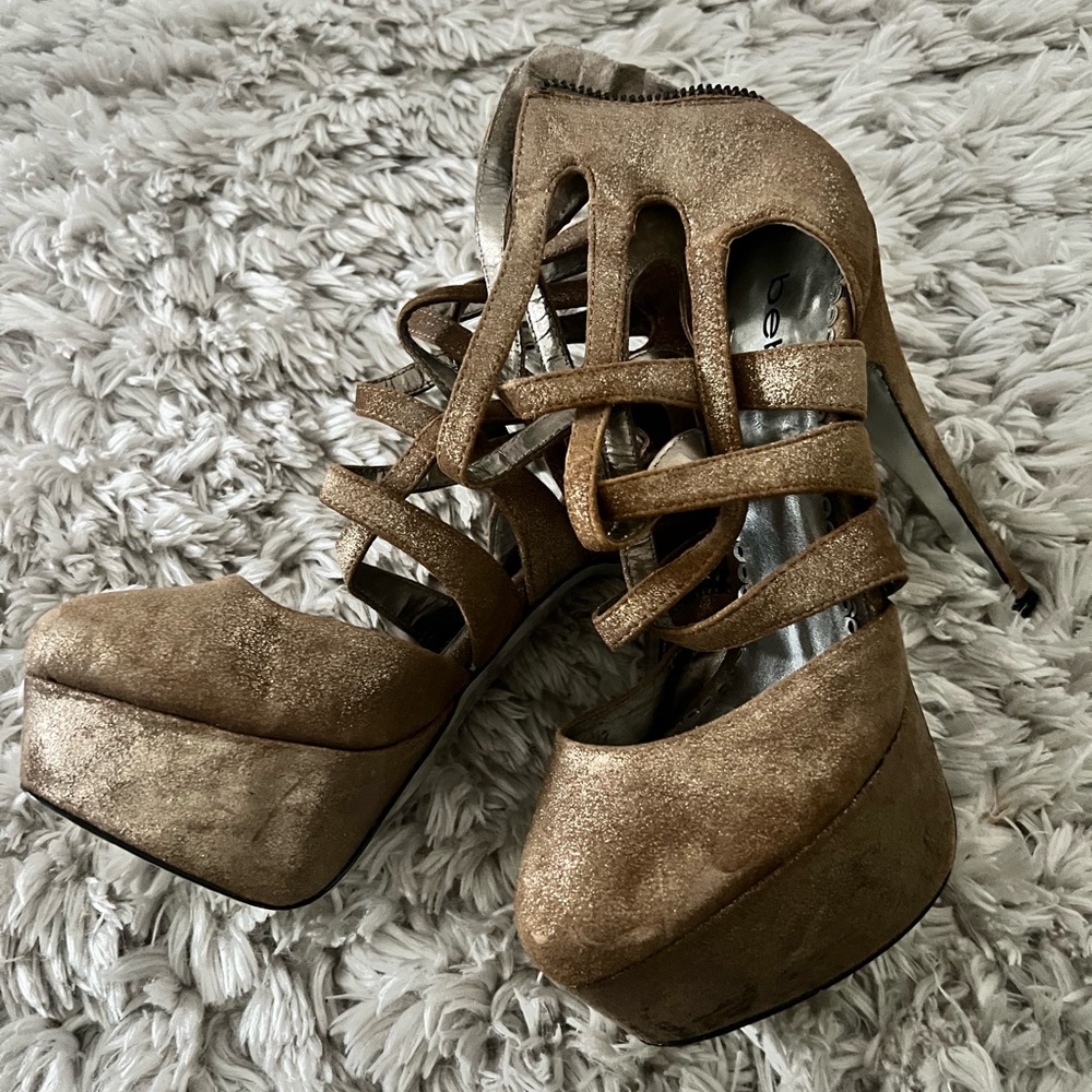 Metallic BEBE Heels